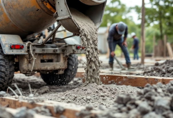 Concrete construction site
