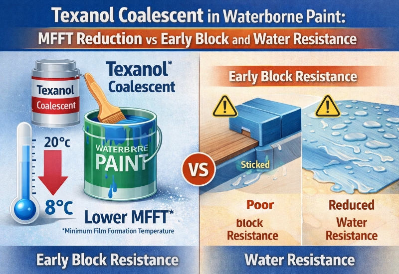 Texanol Coalescent in Waterborne Paint: MFFT Reduction vs Early Block and Water Resistance | TJCY
